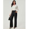 Ewedoos Wide Leg Pants Woman Stretchy Work Dress Pants Women Pull on Business Casual Slacks Trousers Fall Outfits 26″/28″(Black- 30” Tall)