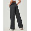 Ewedoos Wide Leg Pants Woman Stretchy Work Dress Pants Women Pull on Business Casual Slacks Trousers Fall Outfits 26″/28″(Charcoal- 26” Petite)