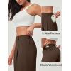 Ewedoos Wide Leg Pants Woman Stretchy Work Dress Pants Women Pull on Business Casual Slacks Trousers Fall Outfits 26″/28″(Coffee- 28” Regular)