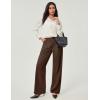 Ewedoos Wide Leg Pants Woman Stretchy Work Dress Pants Women Pull on Business Casual Slacks Trousers Fall Outfits 26″/28″(Coffee- 28” Regular)