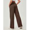 Ewedoos Wide Leg Pants Woman Stretchy Work Dress Pants Women Pull on Business Casual Slacks Trousers Fall Outfits 26″/28″(Coffee- 28” Regular)