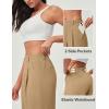 Ewedoos Wide Leg Pants Woman Stretchy Work Dress Pants Women Pull on Business Casual Slacks Trousers Fall Outfits 26″/28″(Latte- 28” Regular)