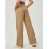 Ewedoos Wide Leg Pants Woman Stretchy Work Dress Pants Women Pull on Business Casual Slacks Trousers Fall Outfits 26″/28″(Latte- 28” Regular)