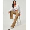 Ewedoos Wide Leg Pants Woman Stretchy Work Dress Pants Women Pull on Business Casual Slacks Trousers Fall Outfits 26″/28″(Latte- 28” Regular)