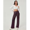 Ewedoos Wide Leg Pants Woman Stretchy Work Dress Pants Women Pull on Business Casual Slacks Trousers Fall Outfits 26″/28″(Mulberry- 28” Regular)