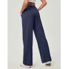 Ewedoos Wide Leg Pants Woman Stretchy Work Dress Pants Women Pull on Business Casual Slacks Trousers Fall Outfits 26″/28″(Navy)
