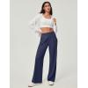 Ewedoos Wide Leg Pants Woman Stretchy Work Dress Pants Women Pull on Business Casual Slacks Trousers Fall Outfits 26″/28″(Navy)