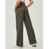 Ewedoos Wide Leg Pants Woman Stretchy Work Dress Pants Women Pull on Business Casual Slacks Trousers Fall Outfits 26″/28″(Olive Green- 28” Regular)