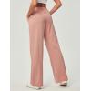 Ewedoos Wide Leg Pants Woman Stretchy Work Dress Pants Women Pull on Business Casual Slacks Trousers Fall Outfits 26″/28″(Pink- 28” Regular)