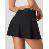 Ewedoos Women’s Athletic Skirt Cross Waist Tennis Skirt with Pockets Linner Skorts Tennis Skirts Golf Pickleball Casual(Black)