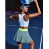 Ewedoos Women’s Athletic Skirt Cross Waist Tennis Skirt with Pockets Linner Skorts Tennis Skirts Golf Pickleball Casual(Green)
