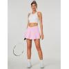 Ewedoos Women’s Athletic Skirt Cross Waist Tennis Skirt with Pockets Linner Skorts Tennis Skirts Golf Pickleball Casual(Hot Pink)