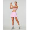 Ewedoos Women’s Athletic Skirt Cross Waist Tennis Skirt with Pockets Linner Skorts Tennis Skirts Golf Pickleball Casual(Hot Pink)