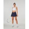 Ewedoos Women’s Athletic Skirt Cross Waist Tennis Skirt with Pockets Linner Skorts Tennis Skirts Golf Pickleball Casual(Navy)