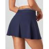 Ewedoos Women’s Athletic Skirt Cross Waist Tennis Skirt with Pockets Linner Skorts Tennis Skirts Golf Pickleball Casual(Navy)