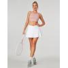 Ewedoos Women’s Athletic Skirt Cross Waist Tennis Skirt with Pockets Linner Skorts Tennis Skirts Golf Pickleball Casual(White)