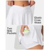 Ewedoos Women’s Athletic Skirt Cross Waist Tennis Skirt with Pockets Linner Skorts Tennis Skirts Golf Pickleball Casual(White)