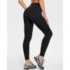 Ewedoos Womens Fleece Lined Leggings Water-Resistant Thermal Winter Fleece Leggings for Women with Pockets Ski Hiking(Black)