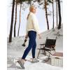 Ewedoos Womens Fleece Lined Leggings Water-Resistant Thermal Winter Fleece Leggings for Women with Pockets Ski Hiking(Dark Blue)
