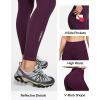 Ewedoos Womens Fleece Lined Leggings Water-Resistant Thermal Winter Fleece Leggings for Women with Pockets Ski Hiking(Dark Purple)
