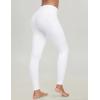 Ewedoos Womens Fleece Lined Leggings Water-Resistant Thermal Winter Fleece Leggings for Women with Pockets Ski Hiking(White)