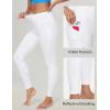 Ewedoos Womens Fleece Lined Leggings Water-Resistant Thermal Winter Fleece Leggings for Women with Pockets Ski Hiking(White)