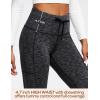 Ewedoos Womens Fleece Lined Leggings with Pockets Water Resistant High Waisted Thermal Winter Leggings for Women Hiking(Charcoal Fleece Lined Leggings)