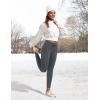 Ewedoos Womens Fleece Lined Leggings with Pockets Water Resistant High Waisted Thermal Winter Leggings for Women Hiking(Dark Grey Fleece Lined Leggings)