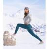 Ewedoos Womens Fleece Lined Leggings with Pockets Water Resistant High Waisted Thermal Winter Leggings for Women Hiking(Dark Midinight Blue Fleece Lined Leggings)