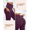 Ewedoos Womens Fleece Lined Leggings with Pockets Water Resistant High Waisted Thermal Winter Leggings for Women Hiking(Dark Purple Fleece Lined Leggings)
