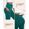 Ewedoos Womens Fleece Lined Leggings with Pockets Water Resistant High Waisted Thermal Winter Leggings for Women Hiking(Pine Green Fleece Lined Leggings)