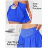 Ewedoos Womens Flowy Shorts with Pockets Tummy Control Athletic Shorts for Women Running Shorts Tennis Skirt Skort(Blue)