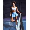 Ewedoos Womens Flowy Shorts with Pockets Tummy Control Athletic Shorts for Women Running Shorts Tennis Skirt Skort(Light Blue)