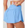 Ewedoos Womens Flowy Shorts with Pockets Tummy Control Athletic Shorts for Women Running Shorts Tennis Skirt Skort(Light Blue)