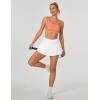 Ewedoos Womens Flowy Shorts with Pockets Tummy Control Athletic Shorts for Women Running Shorts Tennis Skirt Skort(White)