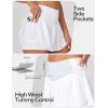 Ewedoos Womens Flowy Shorts with Pockets Tummy Control Athletic Shorts for Women Running Shorts Tennis Skirt Skort(White)