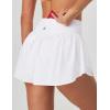 Ewedoos Womens Flowy Shorts with Pockets Tummy Control Athletic Shorts for Women Running Shorts Tennis Skirt Skort(White)