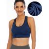 Ewedoos Women’s Sports Bras Padded Sports Bra Supportive Strappy Criss Cross Yoga Bra Workout Athletic Bras 3 Pack(3 Packs: Black+grey+navy)