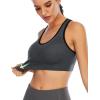 Ewedoos Women’s Sports Bras Padded Sports Bra Supportive Strappy Criss Cross Yoga Bra Workout Athletic Bras 3 Pack(3 Packs: Black+lightgrey+grey)