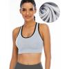 Ewedoos Women’s Sports Bras Padded Sports Bra Supportive Strappy Criss Cross Yoga Bra Workout Athletic Bras 3 Pack(3 Packs: Black+lightgrey+navy)