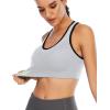 Ewedoos Women’s Sports Bras Padded Sports Bra Supportive Strappy Criss Cross Yoga Bra Workout Athletic Bras 3 Pack(3 Packs: Black+lightgrey+navy)