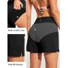 Ewedoos Womens Swim Shorts High Waisted Board Shorts for Women Stretchy 5″ Swim Beach Short with Pockets Swimwear Liner(Black)