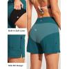 Ewedoos Womens Swim Shorts High Waisted Board Shorts for Women Stretchy 5″ Swim Beach Short with Pockets Swimwear Liner(Forest Green)