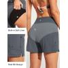 Ewedoos Womens Swim Shorts High Waisted Board Shorts for Women Stretchy 5″ Swim Beach Short with Pockets Swimwear Liner(Grey)