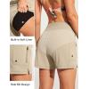 Ewedoos Womens Swim Shorts High Waisted Board Shorts for Women Stretchy 5″ Swim Beach Short with Pockets Swimwear Liner(Khaki)