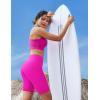 Ewedoos Women’s Swim Shorts Tummy Control UPF50+ High Waisted Swim Bottoms Long Swim Board Shorts for Women with Pockets(Hot Pink)