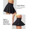 Ewedoos Womens Tennis Skirt with Shorts Underneath Pleated Tennis Skirts for Women Golf Athletic Skorts with Pockets(Black)