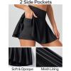 Ewedoos Womens Tennis Skirt with Shorts Underneath Pleated Tennis Skirts for Women Golf Athletic Skorts with Pockets(Black)