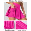 Ewedoos Womens Tennis Skirt with Shorts Underneath Pleated Tennis Skirts for Women Golf Athletic Skorts with Pockets(Hot Pink)