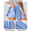 Ewedoos Womens Tennis Skirt with Shorts Underneath Pleated Tennis Skirts for Women Golf Athletic Skorts with Pockets(Light Blue)